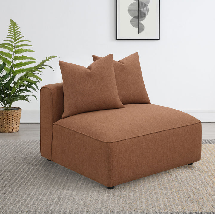 Jennifer - Upholstered Armless Chair - Terracotta