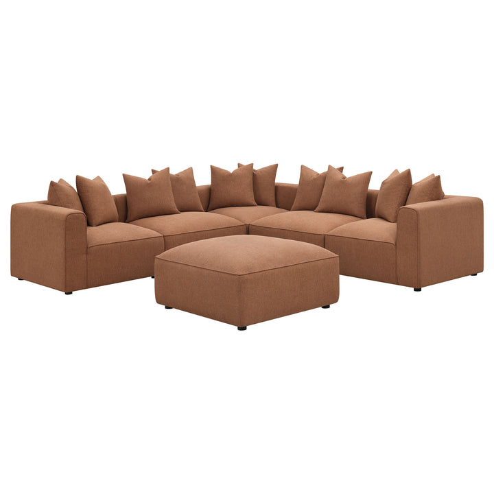 Jennifer - Upholstered Armless Chair - Terracotta