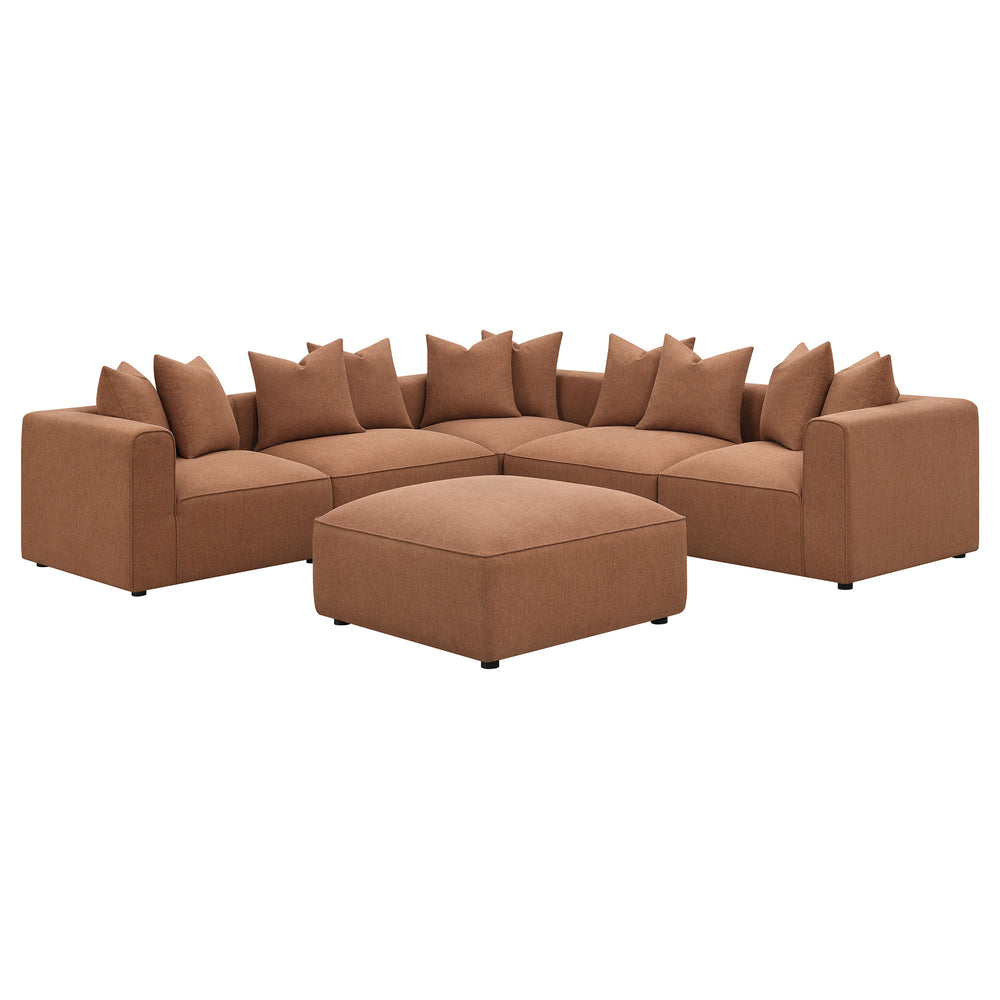 Jennifer - Upholstered Armless Chair - Terracotta