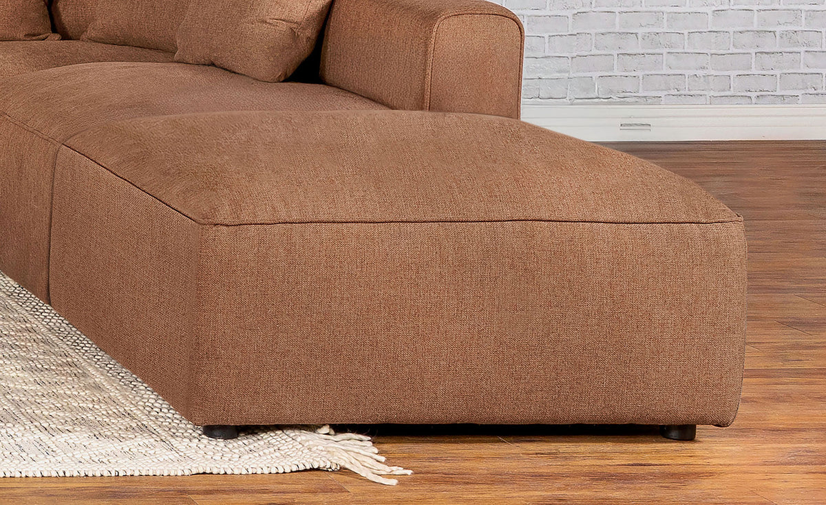 Jennifer - Square Upholstered Ottoman - Terracotta