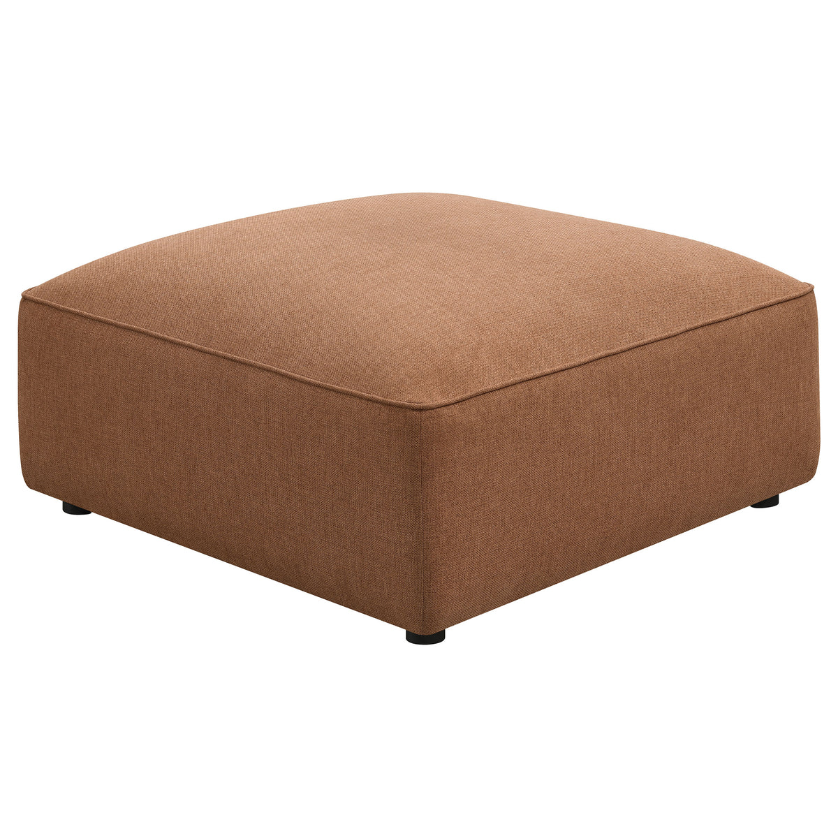 Jennifer - Square Upholstered Ottoman - Terracotta