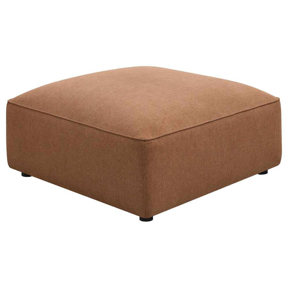 Jennifer - Square Upholstered Ottoman - Terracotta