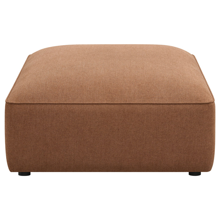 Jennifer - Square Upholstered Ottoman - Terracotta