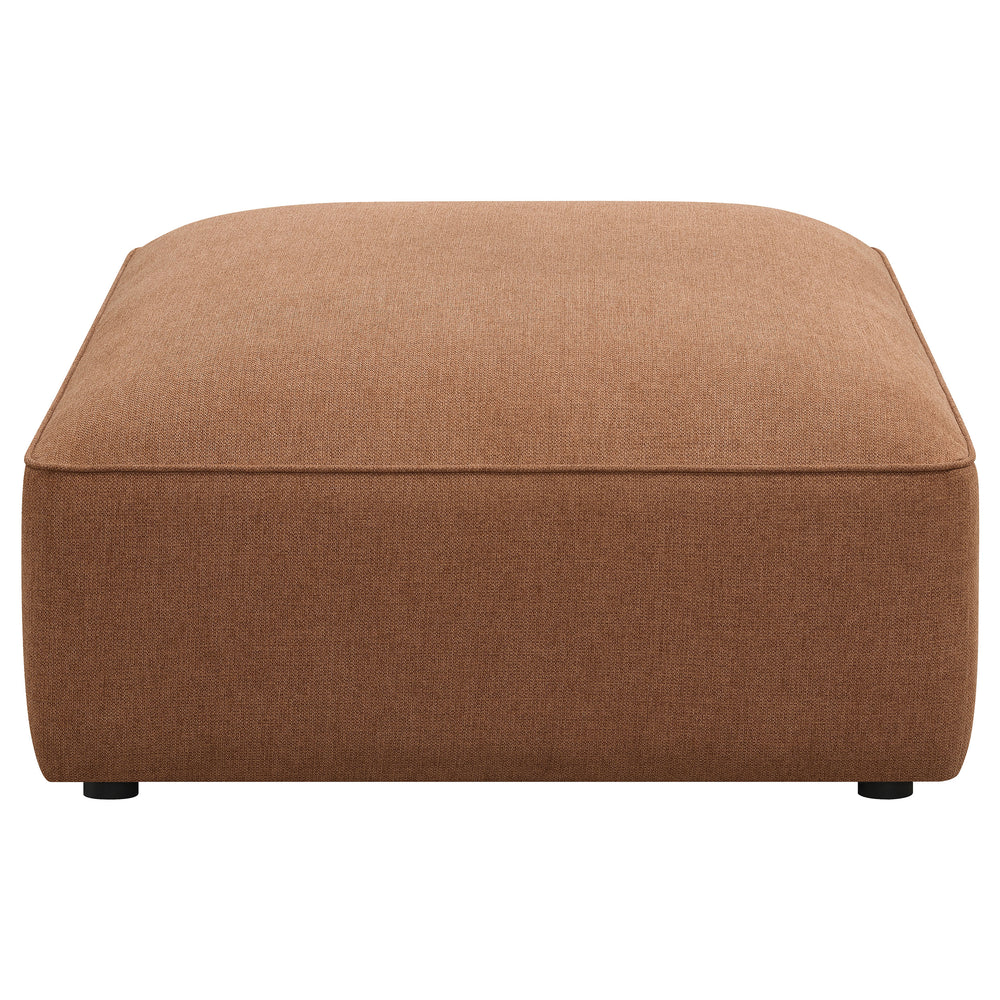 Jennifer - Square Upholstered Ottoman - Terracotta