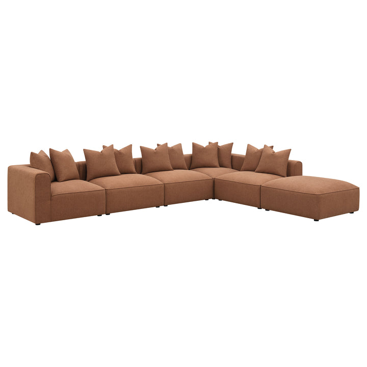 Jennifer - Square Upholstered Ottoman - Terracotta