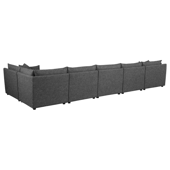 Sasha - 6 Piece Upholstered Modular Sectional - Barely Black