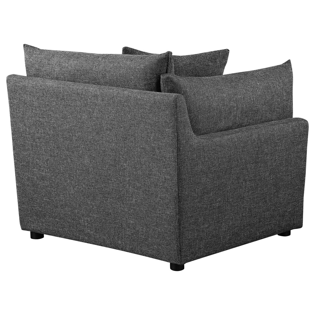 Sasha - 6 Piece Upholstered Modular Sectional - Barely Black