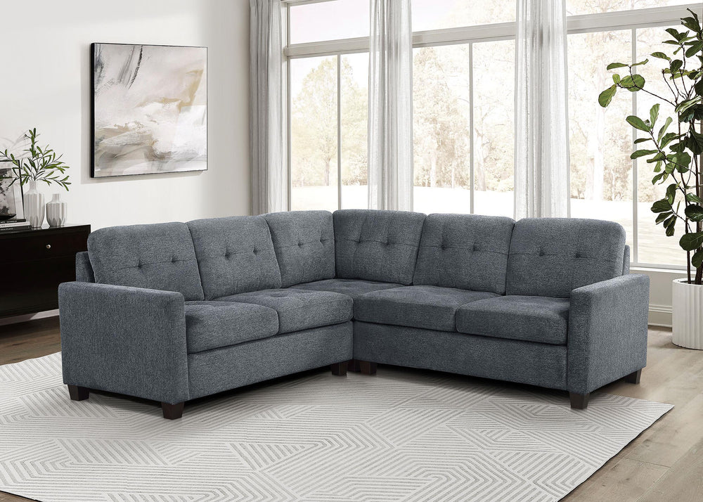 Coaster Furniture 551701-SETA Georgina 3-piece Upholstered Sectional Sofa Steel Grey