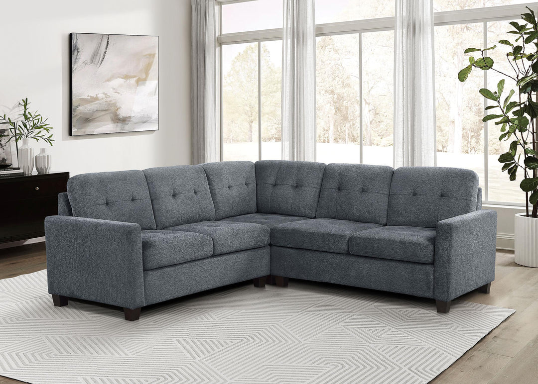 Coaster Furniture 551701-SETA Georgina 3-piece Upholstered Sectional Sofa Steel Grey