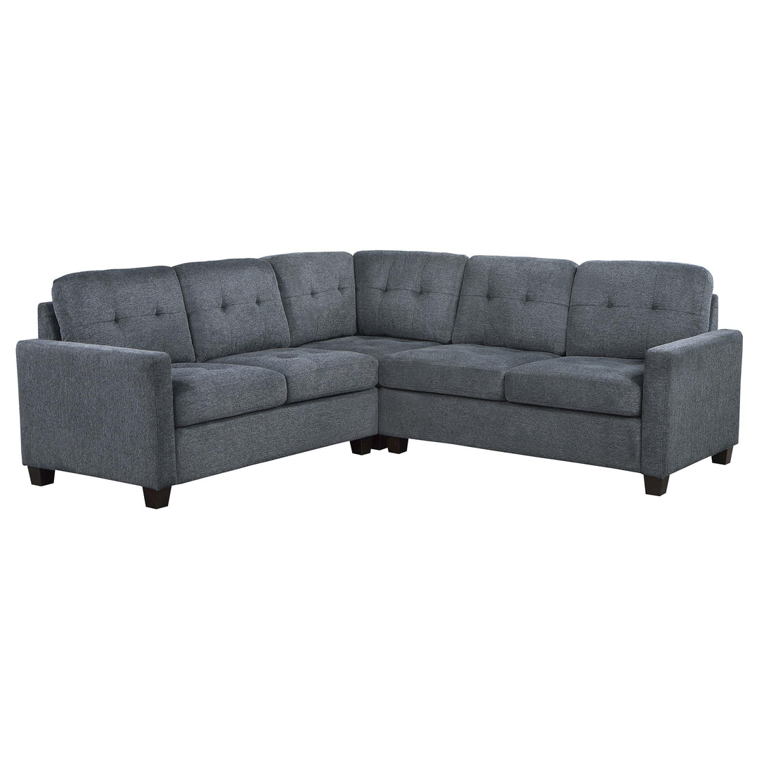 Coaster Furniture 551701-SETA Georgina 3-Piece Upholstered Sectional Sofa Steel Grey