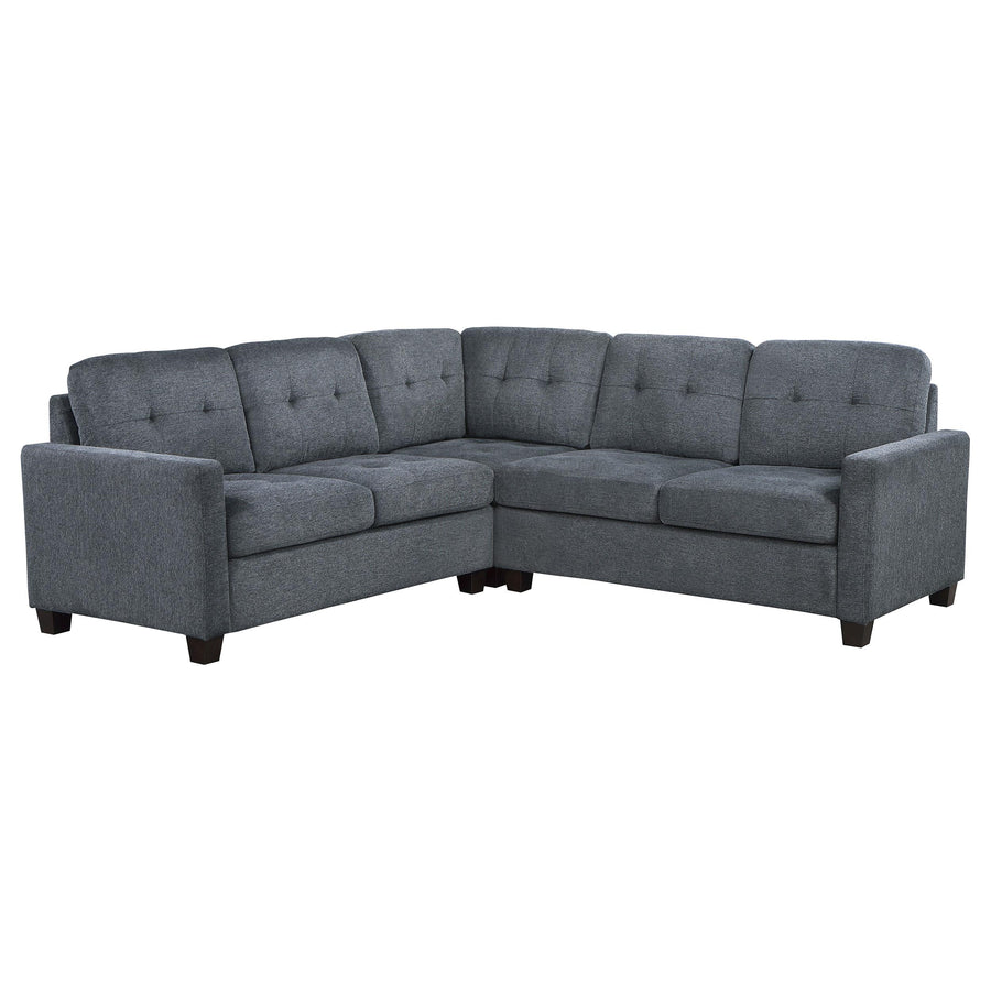 Coaster Furniture 551701-SETA Georgina 3-Piece Upholstered Sectional Sofa Steel Grey
