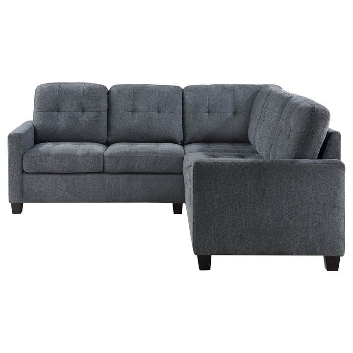 Coaster Furniture 551701-SETA Georgina 3-piece Upholstered Sectional Sofa Steel Grey