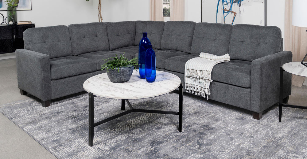 Coaster Furniture 551701-SET Georgina 4-piece Upholstered Modular Sectional Steel Grey