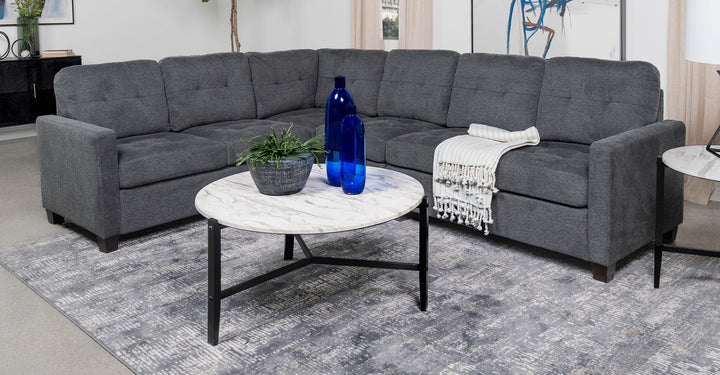 Coaster Furniture 551701-SET Georgina 4-piece Upholstered Modular Sectional Steel Grey