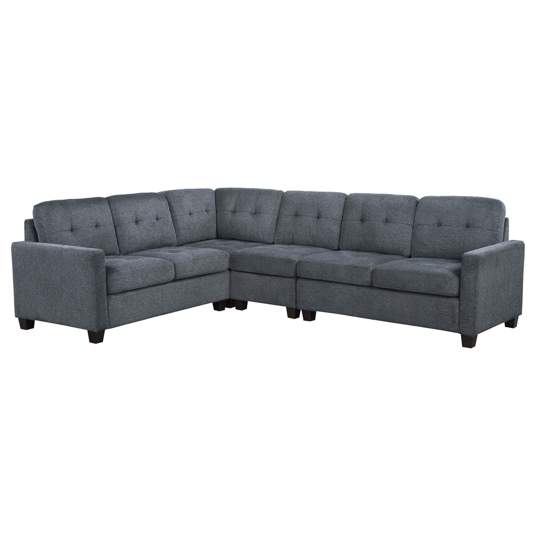 Coaster Furniture 551701-SET Georgina 4-Piece Upholstered Sectional Steel Grey