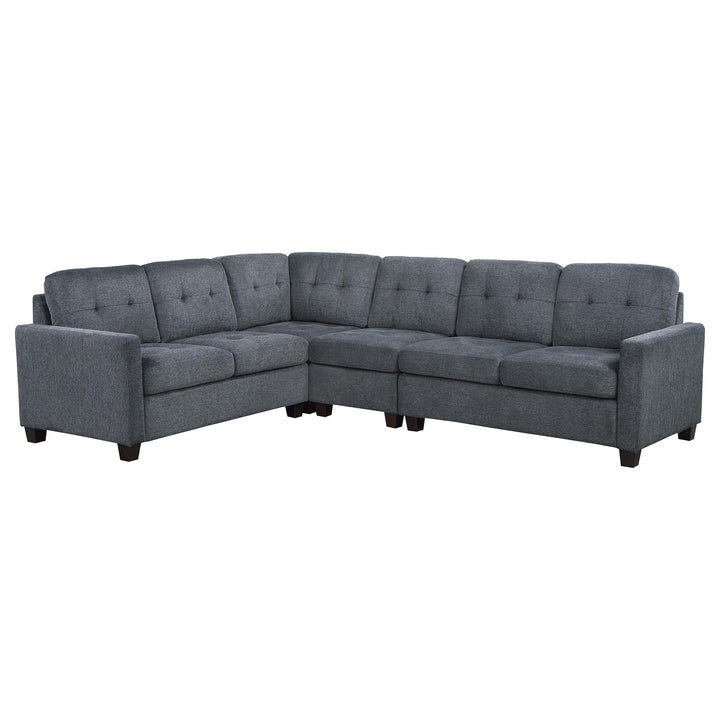 Coaster Furniture 551701-SET Georgina 4-Piece Upholstered Sectional Steel Grey
