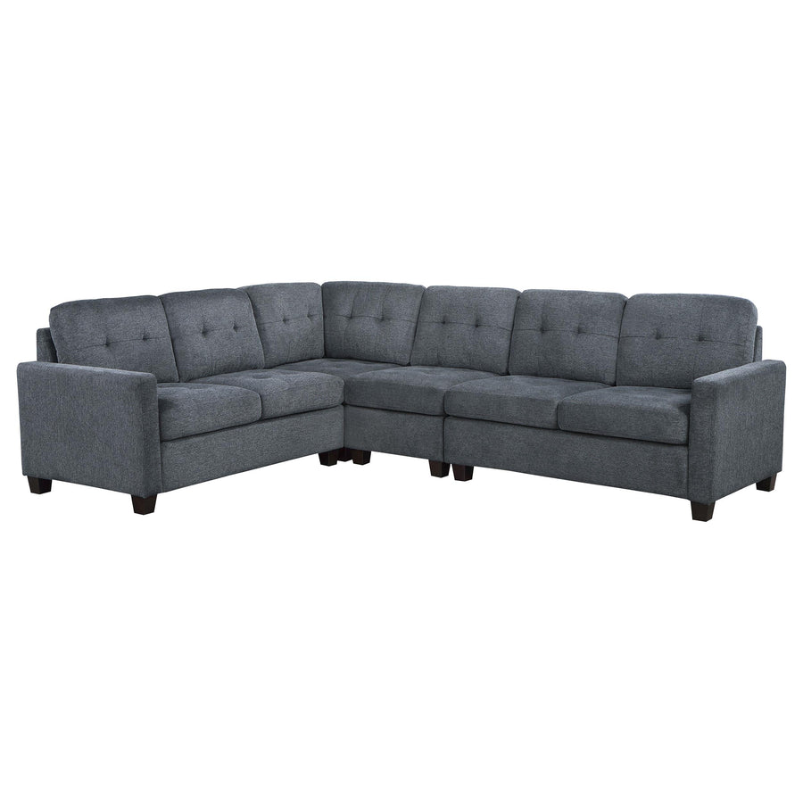 Coaster Furniture 551701-SET Georgina 4-Piece Upholstered Sectional Steel Grey