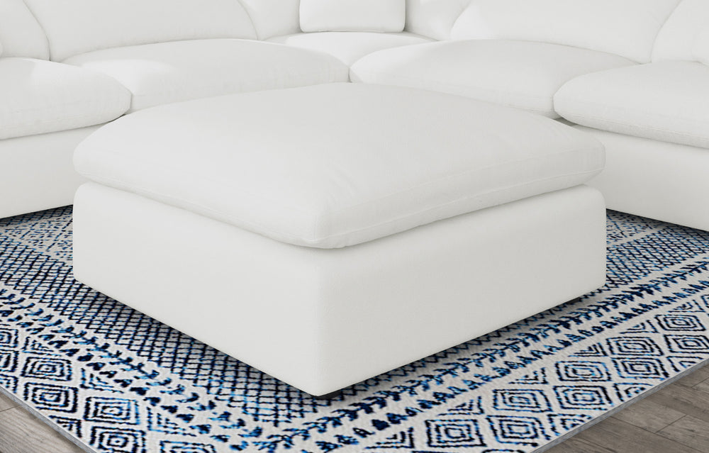 Raleigh - Boucle Upholstered Ottoman - Ivory