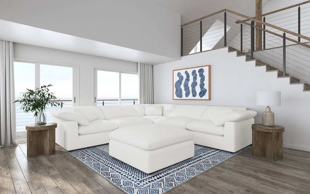 Raleigh - Boucle Upholstered Ottoman - Ivory