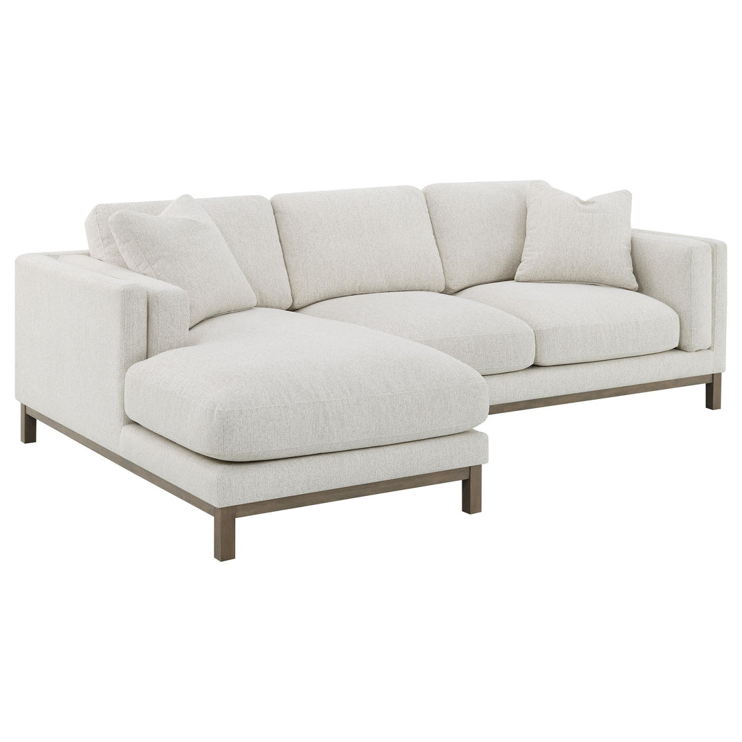 Coaster Furniture 551777 Geneva Boucle Upholstered Sectional Chaise Sofa Sand