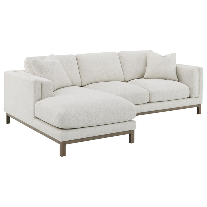 Coaster Furniture 551777 Geneva Boucle Upholstered Sectional Chaise Sofa Sand