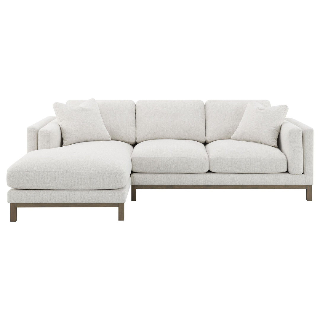 Coaster Furniture 551777 Geneva Boucle Upholstered Sectional Chaise Sofa Sand