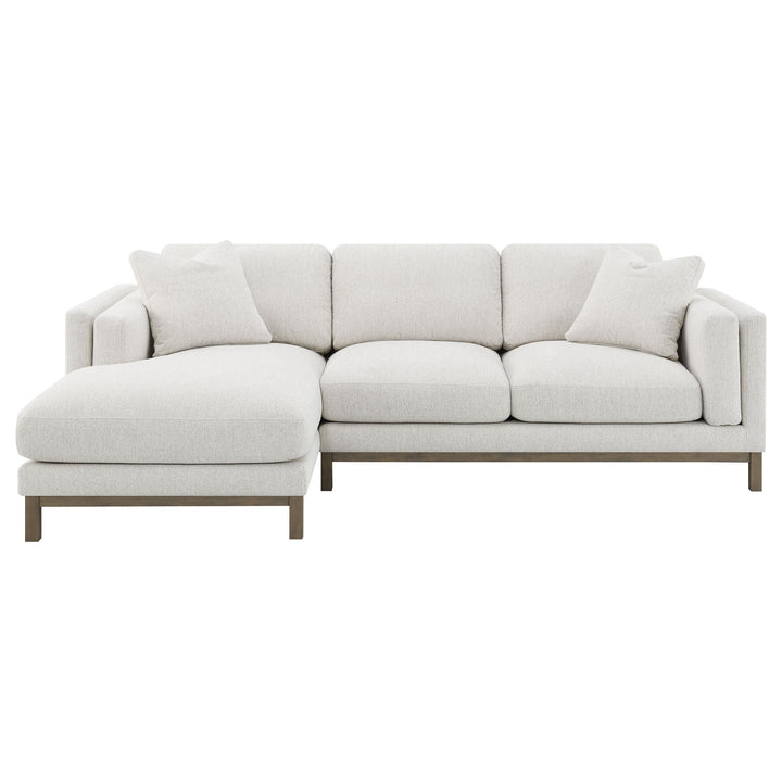 Coaster Furniture 551777 Geneva Boucle Upholstered Sectional Chaise Sofa Sand