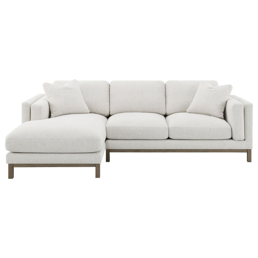 Coaster Furniture 551777 Geneva Boucle Upholstered Sectional Chaise Sofa Sand
