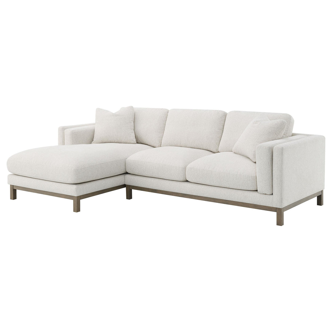 Coaster Furniture 551777 Geneva Boucle Upholstered Sectional Chaise Sofa Sand