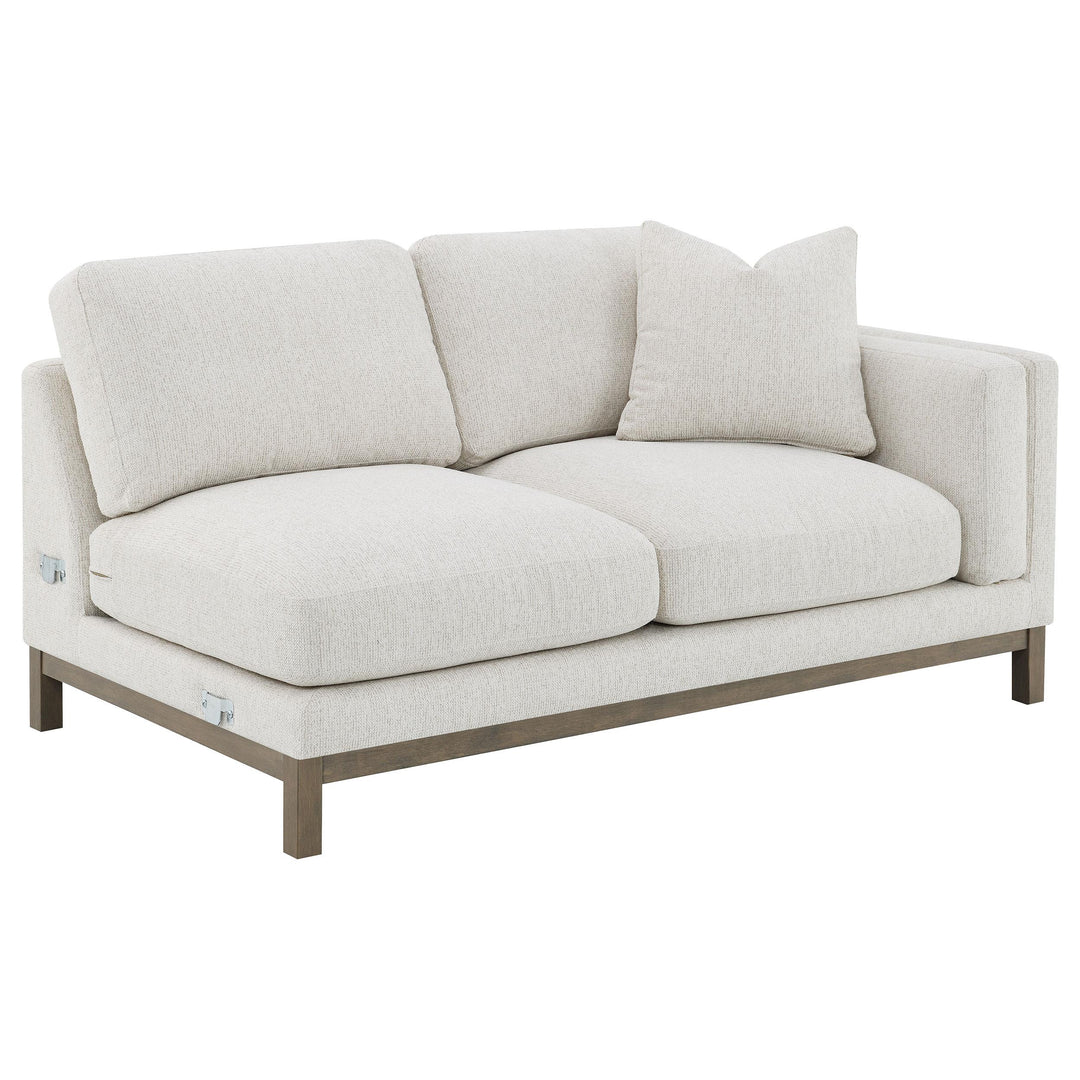 Coaster Furniture 551777 Geneva Boucle Upholstered Sectional Chaise Sofa Sand
