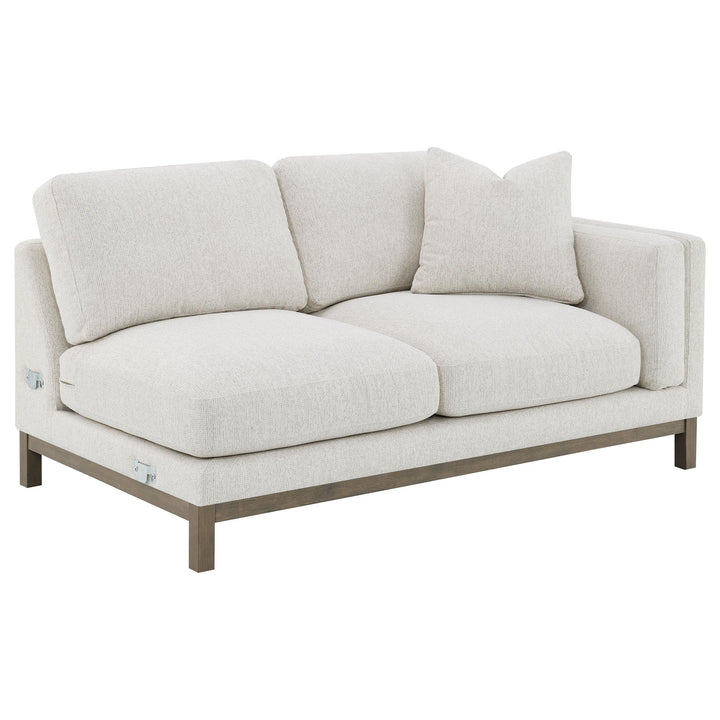 Coaster Furniture 551777 Geneva Boucle Upholstered Sectional Chaise Sofa Sand