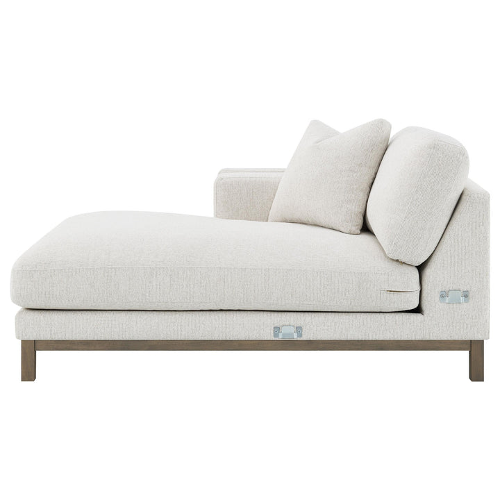 Coaster Furniture 551777 Geneva Boucle Upholstered Sectional Chaise Sofa Sand