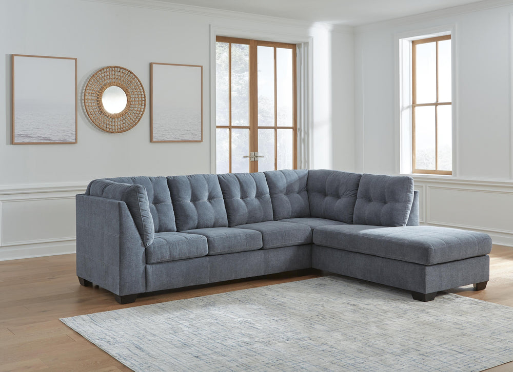 Marleton 2-Piece Sectional with Chaise - Denim (2)