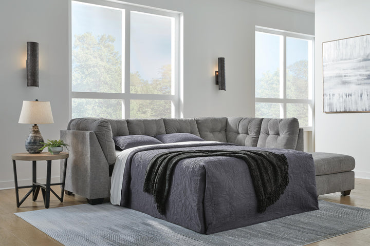 Marleton 2-Piece Sleeper Sectional with Chaise - Gray (2)