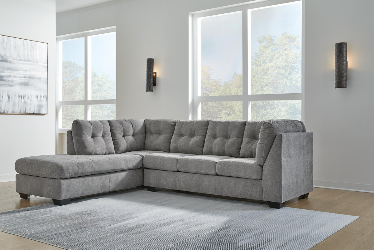 Marleton 2-Piece Sectional with Chaise - Gray (2)