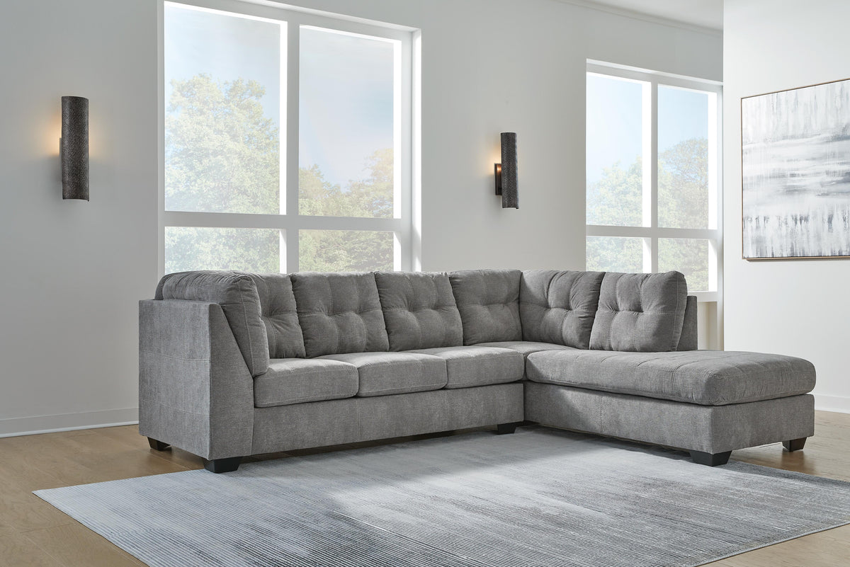 Marleton 2-Piece Sectional with Chaise - Gray (2)