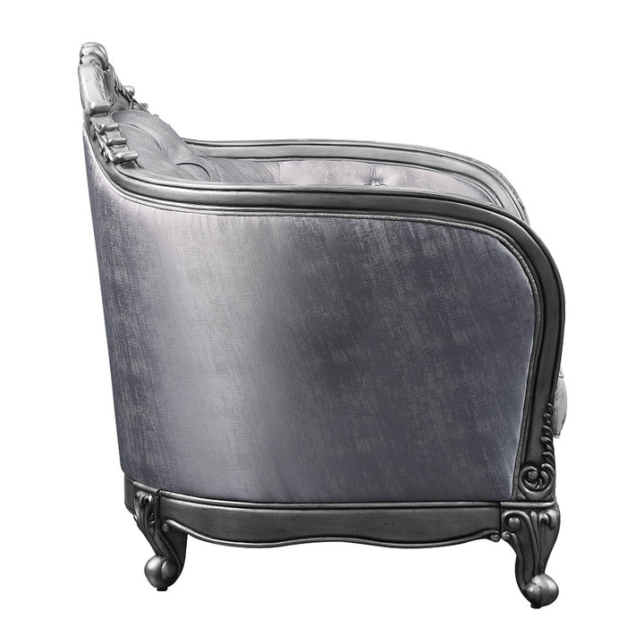 Ariadne Chair with Pillow in Fabric &amp; Platinum