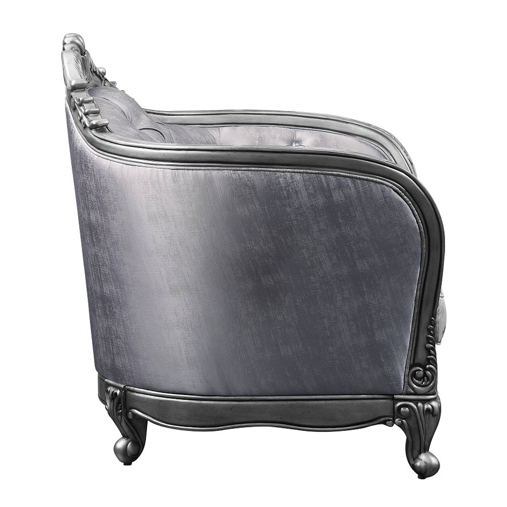 Ariadne Chair with Pillow in Fabric & Platinum
