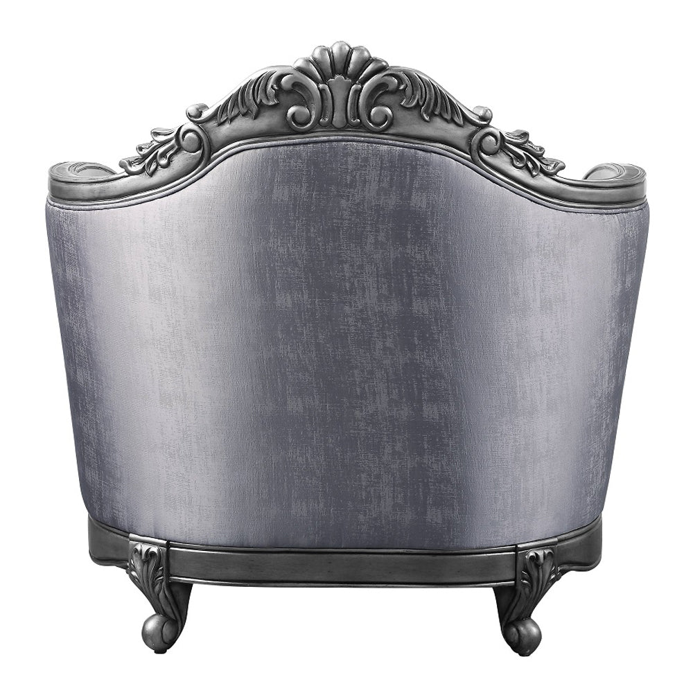Ariadne Chair with Pillow in Fabric & Platinum