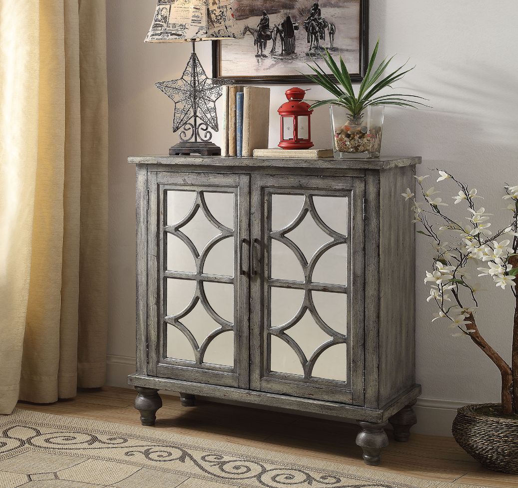 ACME Furniture Velika Console Cabinet Weathered Gray