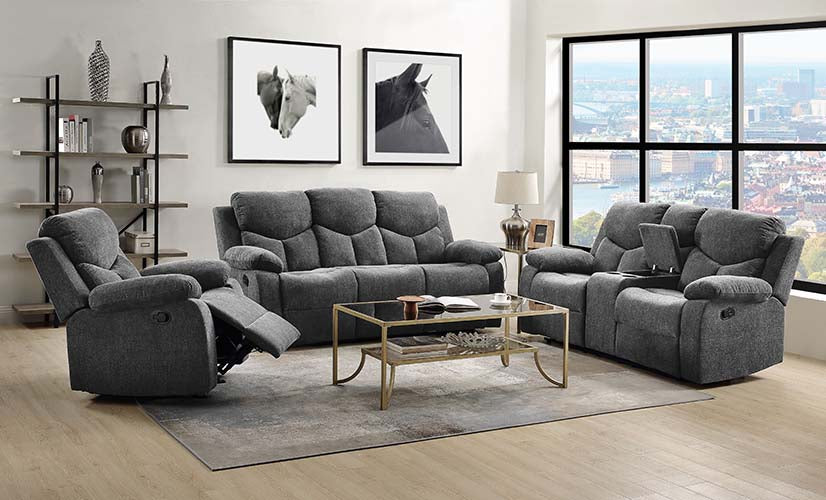 Kalen Motion Sofa in Gray Chenille