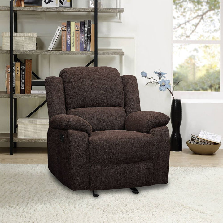 Madden Motion Glider Recliner in Brown Chenille