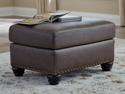 Roxmere Ottoman - Dark Brown