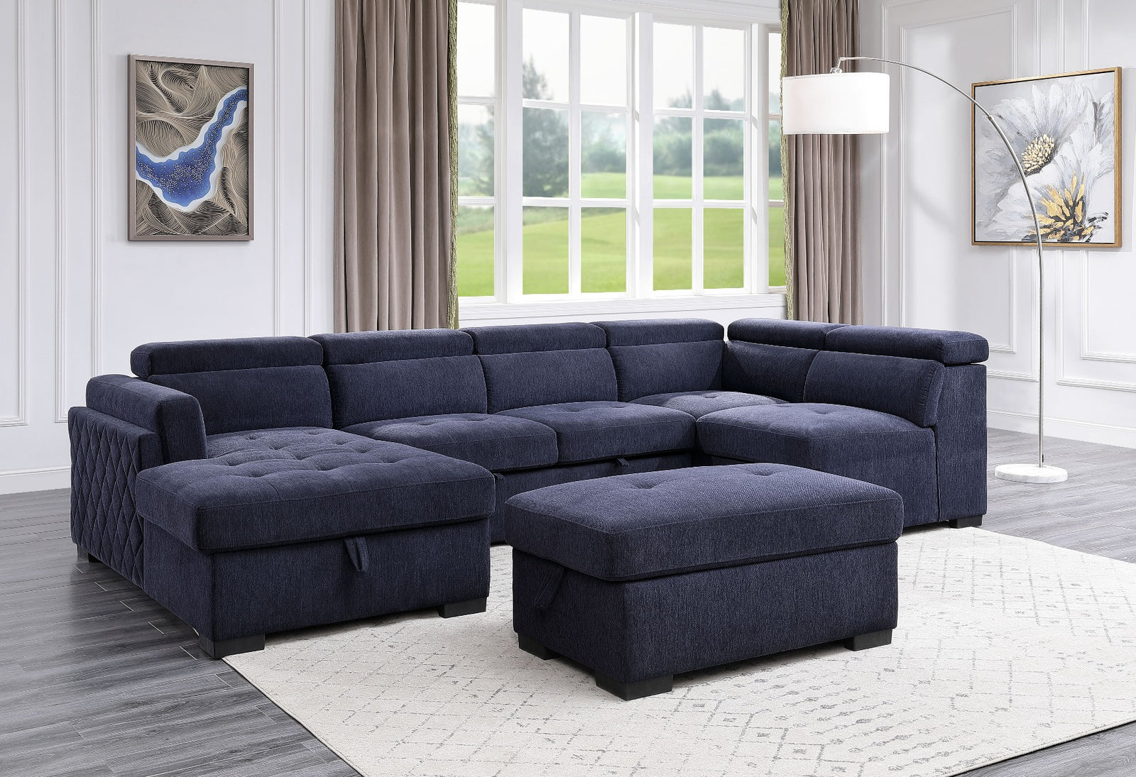 NEastern Kingoda Sectional Sofa with Storage & Ottoman