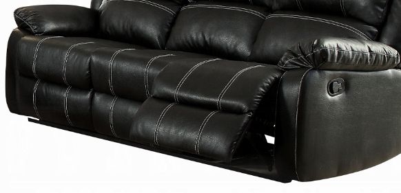 Zuriel - Synthetic Leather Recliner Sofa - Black