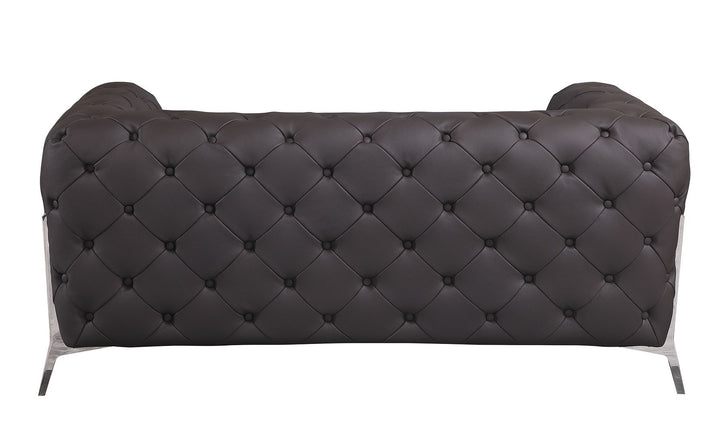 DivanItalia 970 Loveseat in Top-Grain Italian Leather - Brown