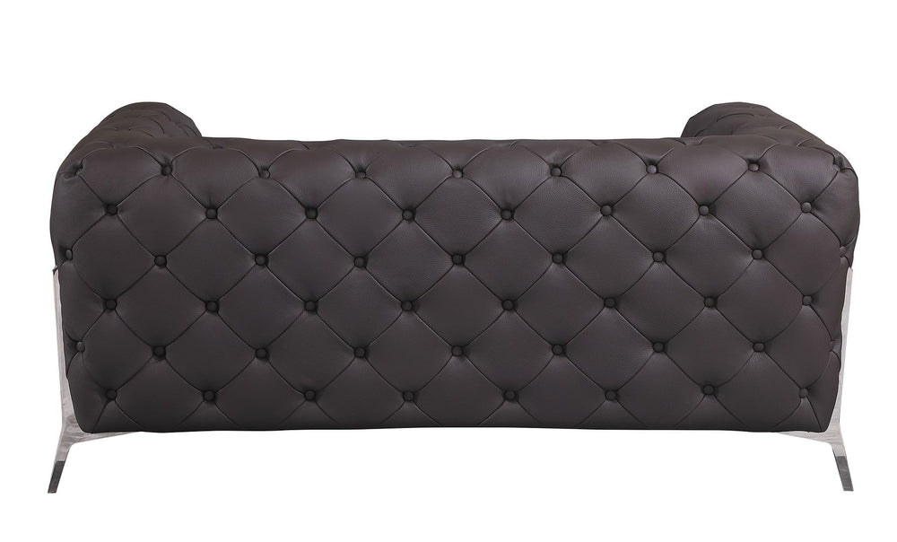 DivanItalia 970 Loveseat in Top-Grain Italian Leather - Brown