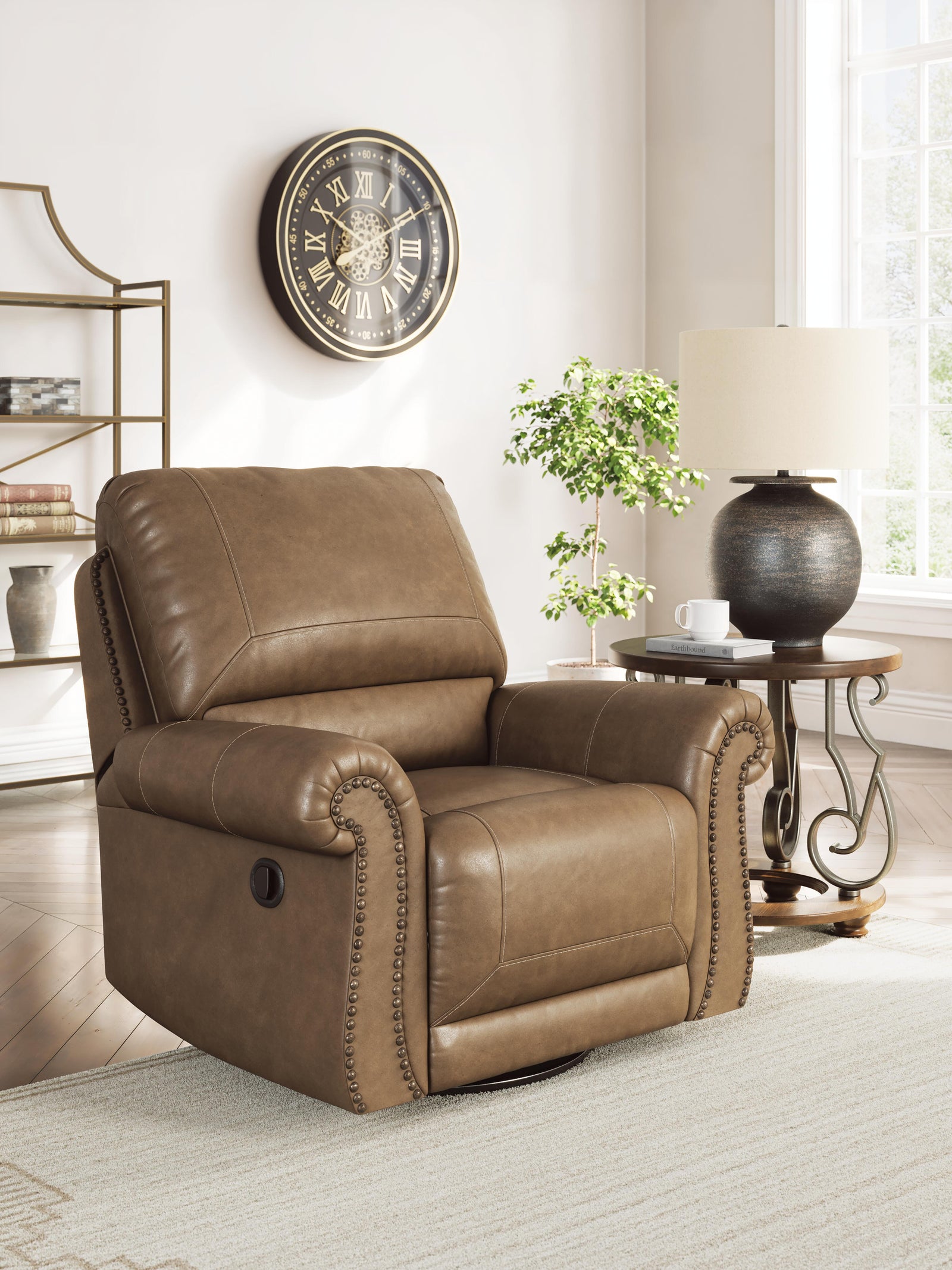 Chasemore Swivel Glider Recliner - Dark Brown (2)