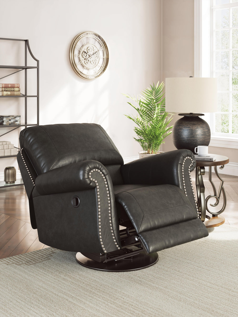 Chasemore Swivel Glider Recliner - Dark Gray (9)