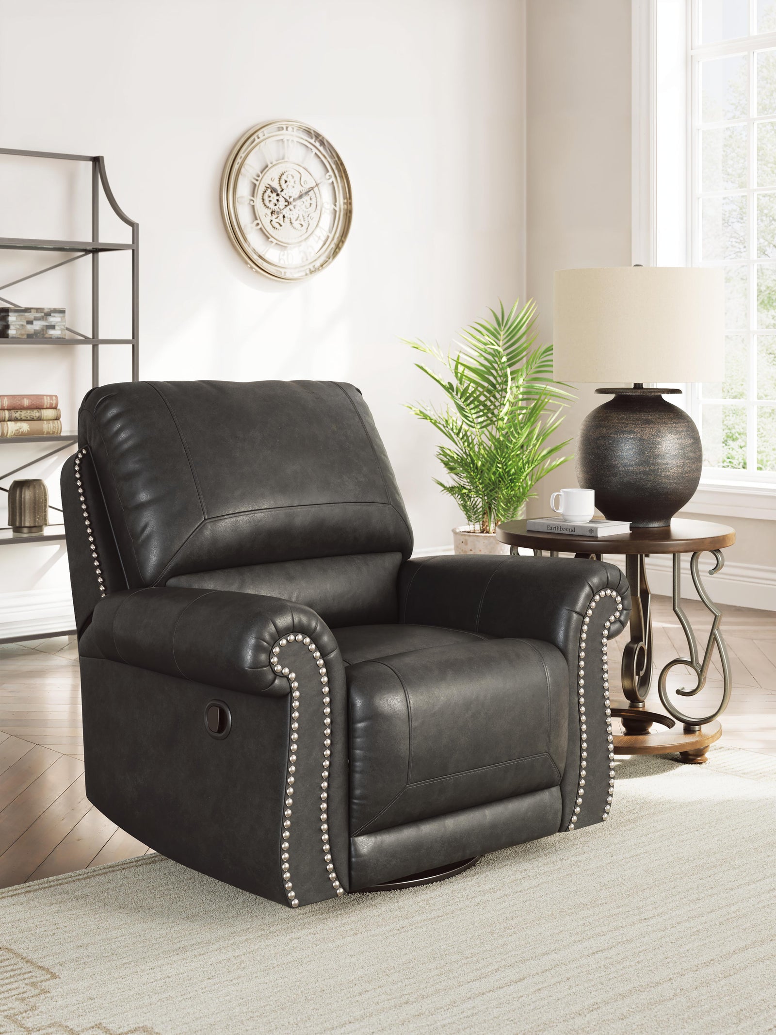Chasemore Swivel Glider Recliner - Dark Gray (2)